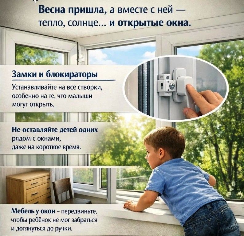 Открытое окно - опасность для ребенка