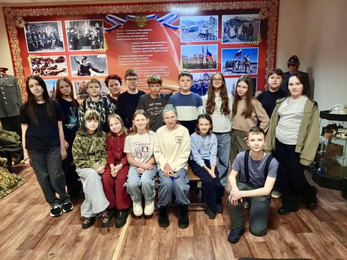 В музее отдела полиции в рамках Месячника защитника Отечества прошел урок мужества для школьников