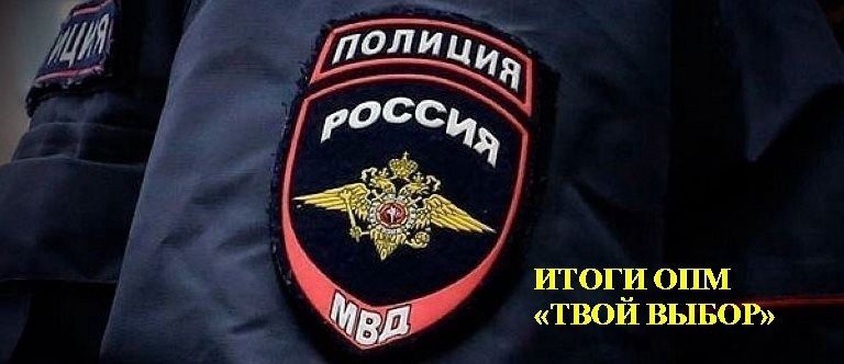 Североуральские полицейские подвели итоги оперативно-профилактического мероприятия «Твой выбор»
