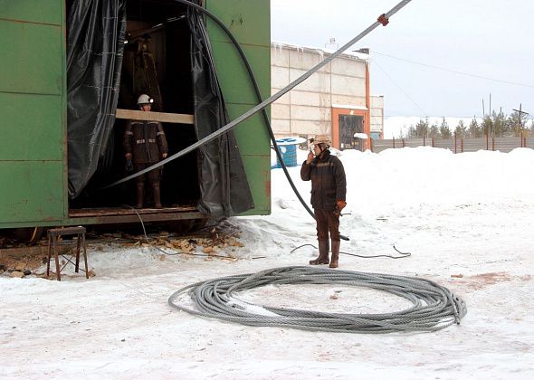 На шахте «Ново-Кальинская» заменили головные канаты на породной подъемной установке