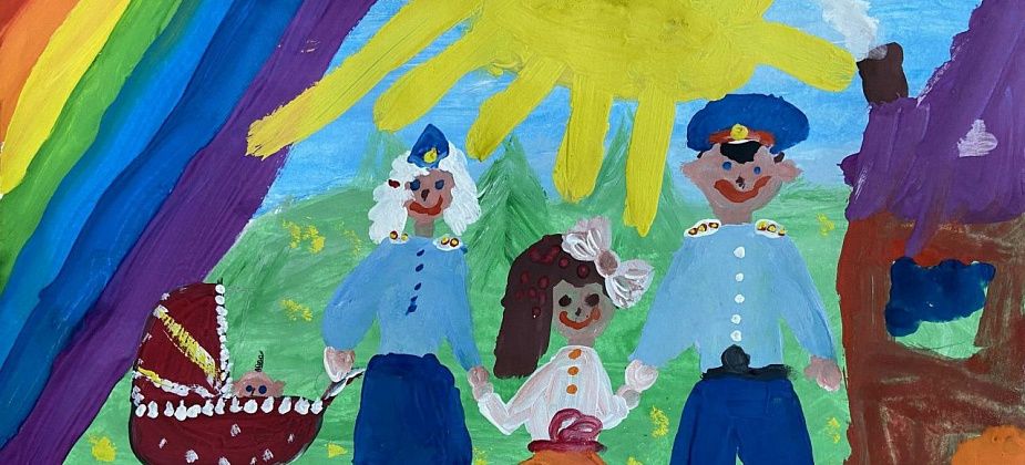 Дети полицейских нарисовали пап и мам на службе. Рисунок 6-летней Александры Карпушевой направлен в Москву для участия в финальном этапе конкурса