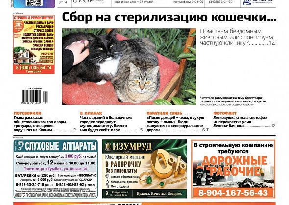Стерилизация "бездомышей". Увольнение из ЦГБ. Спасение 11-летнего ребенка. Читайте в газете