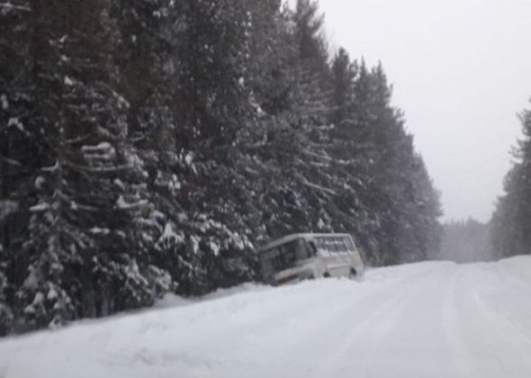 Водитель съехавшего с дороги автобуса во время движения засмотрелся в телефон